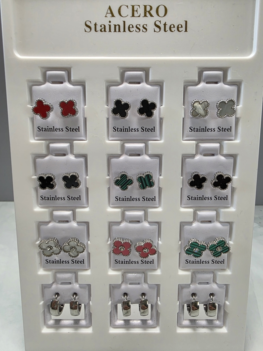 ACERO Stainless Steel Clover Stud Earrings - Multiple Colors